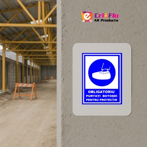 Indicator Placute obligatoriu purtati botosei pentru protectie, Sticker autocolant - Img 5