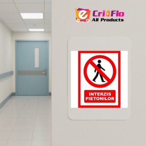Indicator Placute pentru interzis pietonilor, Sticker autocolant - Img 4