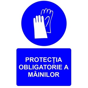 Indicator Potectia obligatorie a mainilor indicator de obligativitate, Sticker autocolant