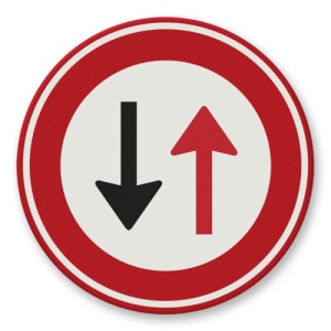 Indicator Prioritate fata de traficul din sens opus (2), Sticker autocolant