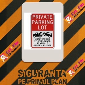 Indicator Private Parking Lot Unauthorized Vehicles sign, Sticker autocolant - Img 2