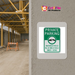 Indicator Private Parking Unauthorized Vehicles Will Be Towed, Sticker autocolant - Img 5