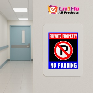 Indicator Private property no parking signs, Sticker autocolant - Img 4