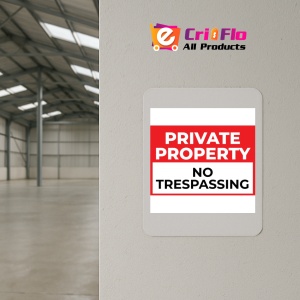 Indicator Private property no trespassing, Sticker autocolant - Img 3