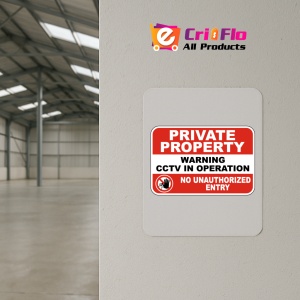 Indicator Private Property Warning CCTV In Operation Sign, Sticker autocolant - Img 3