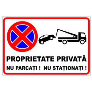 Indicator Proprietate privata nu parcati nu stationati, Sticker autocolant