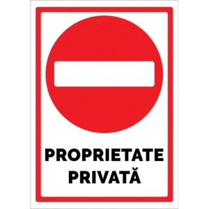 Indicator Proprietate privata, Sticker autocolant