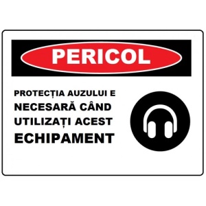 Indicator Protectia auzului e necesara cand utilizati acest echipament, Sticker autocolant