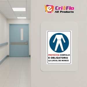 Indicator Protectia corpului e obligatoriu la locul de munca, Sticker autocolant - Img 4