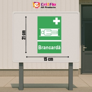 Indicator protectia muncii brancarda, Sticker autocolant - Img 2
