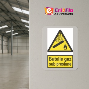 Indicator protectia muncii butelie gaz sub presiune, Sticker autocolant - Img 4