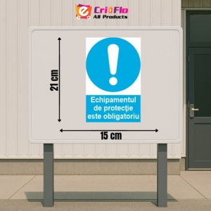 Indicator protectia muncii echipamente de protectie obligatoriu, Sticker autocolant - Img 2