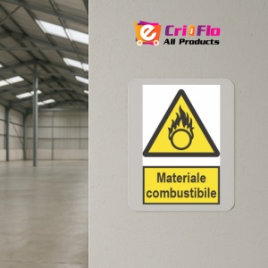 Indicator protectia muncii materiale combustibile, Sticker autocolant - Img 4