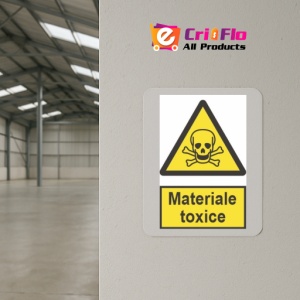 Indicator protectia muncii materiale toxice, Sticker autocolant - Img 4