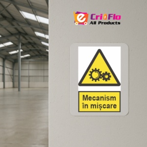 Indicator protectia muncii mecanism in miscare, Sticker autocolant - Img 4