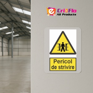Indicator protectia muncii pericol de strivire 1, Sticker autocolant - Img 4