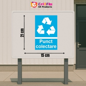 Indicator protectia muncii punct colectare, Sticker autocolant - Img 2