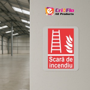 Indicator protectia muncii scara de incendiu, Sticker autocolant - Img 4