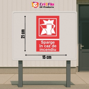 Indicator protectia muncii sparge geamul incendiu, Sticker autocolant - Img 2
