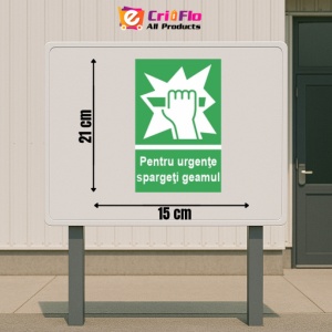 Indicator protectia muncii spargeti geamul urgenta, Sticker autocolant - Img 2