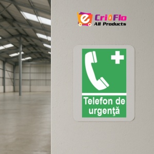 Indicator protectia muncii telefon urgenta, Sticker autocolant - Img 4