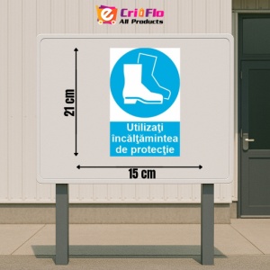 Indicator protectia muncii utilizati incaltaminte de protectie, Sticker autocolant - Img 2