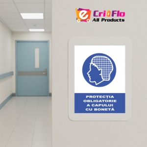 Indicator Protectia obligatorie a capului cu boneta, Sticker autocolant - Img 5