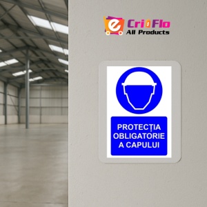Indicator Protectia obligatorie a capului indicator de obligativitate, Sticker autocolant - Img 4