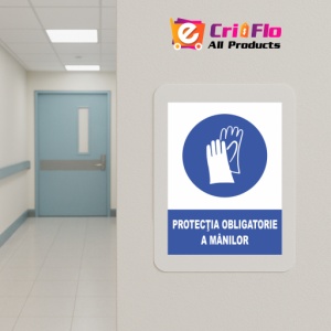 Indicator Protectia obligatorie a mainilor, Sticker autocolant - Img 5