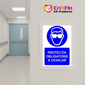 Indicator Protectia obligatorie a ochilor indicator de obligativitate, Sticker autocolant - Img 5