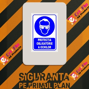 Indicator Protectia obligatorie a ochilor, Sticker autocolant - Img 2