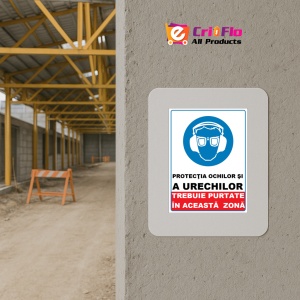 Indicator Protectia ochilor si a urechilor trebuie purtate, Sticker autocolant - Img 5
