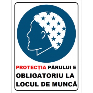Indicator Protectia parului e obligatoriu, Sticker autocolant