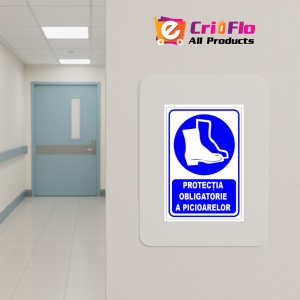 Indicator Protectie obligatorie a picioarelor, Sticker autocolant - Img 4