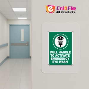 Indicator Pull Handle to Activate Eye Wash Sign, Sticker autocolant - Img 5