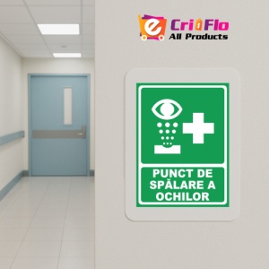 Indicator Punct de spalare a ochilor, Sticker autocolant - Img 5