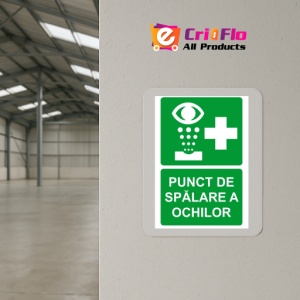 Indicator Punct de spalare a ochilor v1, Sticker autocolant - Img 4