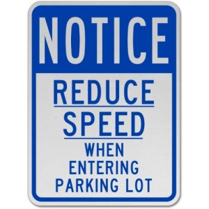 Indicator Reduce Speed When Entering Lot Sign, Sticker autocolant