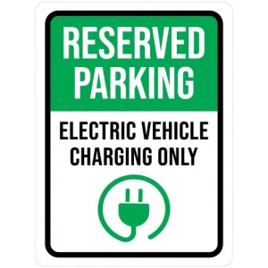 Indicator Reserved parking electric vehicle charging only, Sticker autocolant