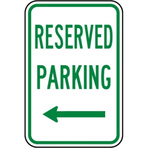 Indicator Reserved Parking Left Arrow Sign, Sticker autocolant