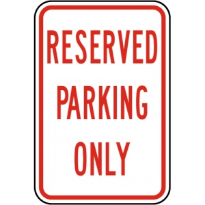 Indicator Reserved Parking Only, Sticker autocolant