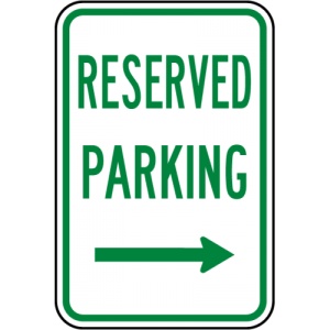 Indicator Reserved Parking Right Arrow Sign, Sticker autocolant