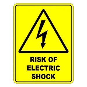 Indicator Risk Of Electric Shock Sign, Sticker autocolant