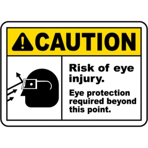 Indicator Risk Of Eye Injury Eye Protection Sign, Sticker autocolant