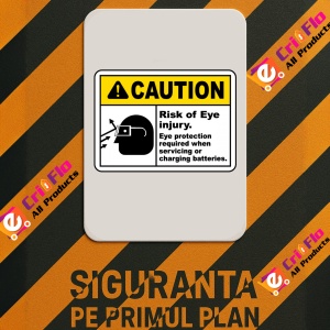 Indicator Risk of Eye Injury When Charging Sign, Sticker autocolant - Img 3