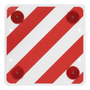 Indicator rosu cu alb pentru gabarit depasit transport trafic, Sticker autocolant