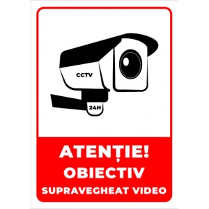 Indicator Rosu obiectiv supravegheat video, Sticker autocolant