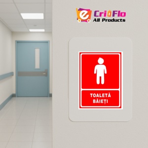 Indicator Rosu pentru toaleta baieti, Sticker autocolant - Img 4