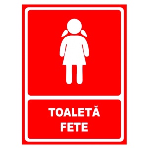 Indicator Rosu pentru toaleta fete, Sticker autocolant