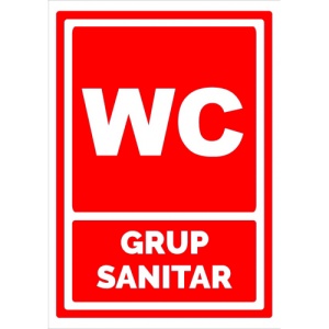Indicator Rosu pentru wc grup sanitar, Sticker autocolant